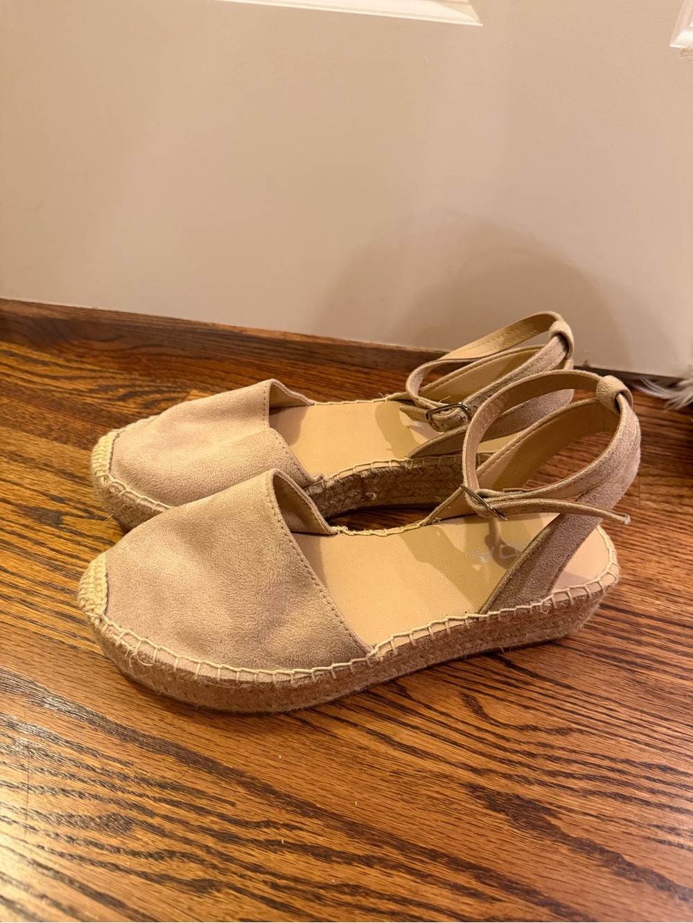 Soda Tan Espadrille Ankle-Strap Wedge Sandals